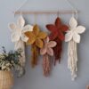 Macramé Wandkleed Tapisserie: Elegant Bloemenontwerp voor Woondecoratie