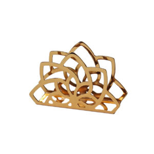 Metalen tissuehouder – Gouden Bloemmotief Organizer