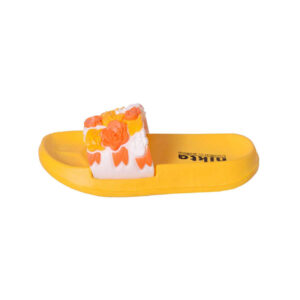 Nikta Soft Slider – Geel met Bloemenpatroon