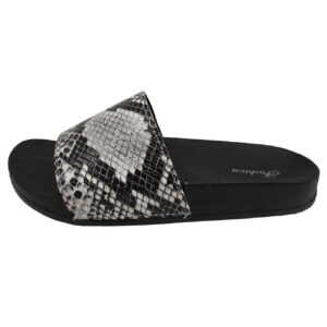 Nikta Cloud Slippers – Zwart met Slangenleerpatroon