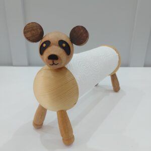 Grappige houten panda keukenrolhouder – Stijlvolle & functionele keukenorganizer