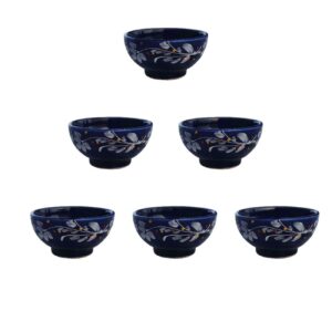 Artistic Pottery Bowl – Marineblauw (Set van 6)
