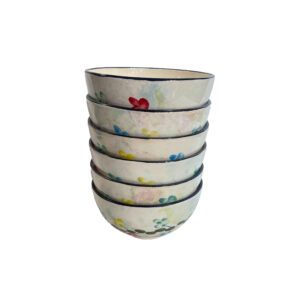 Artistic Pottery Bowl – White (Set of 6)