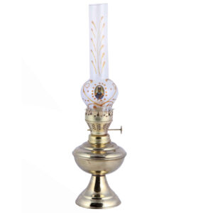 Perzische messing petroleumlamp met Shah Abbasi ontwerp