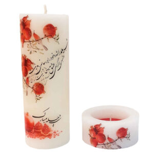 Yalda Kaarsenset – Wit met Granaatappel (4-Pack)