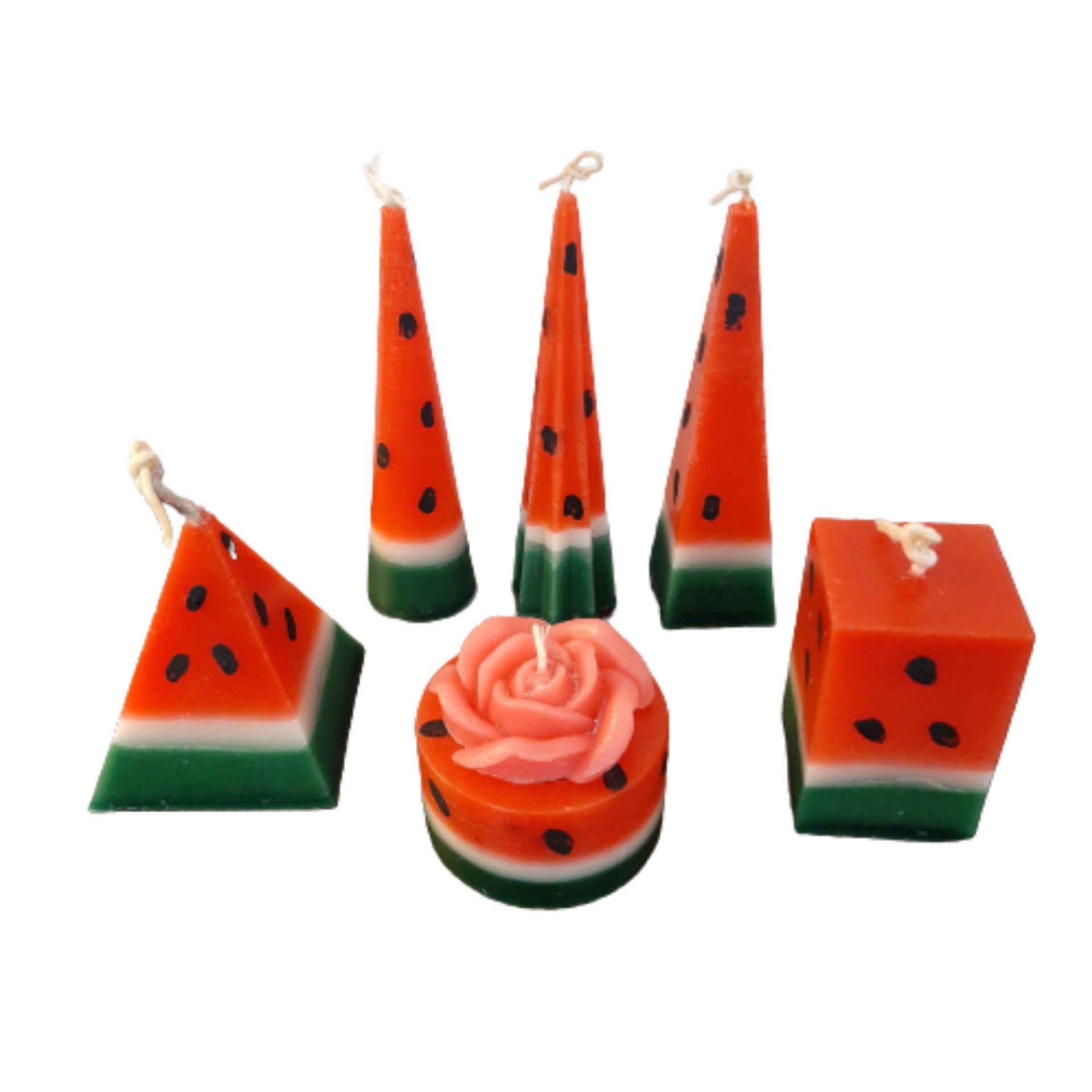 Watermeloenkaarsenset – 6-Pack voor Shabe Yalda