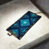 Perzische geborduurde armband – Handwerk in turquoise met smaragd design