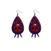 Perzische Geborduurde Hanger Oorbellen Bohemian Stijl in Rood