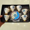 Perzische Espresso Kopjes & Schotels – Boze Oog Porselein (Set van 6)