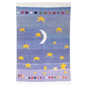 Handgeknoopt Perzisch Gabbeh tapijt – Sterrenhemel design, Blauw, Wolmix