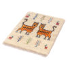 Handgeknoopt Perzisch Gabbeh tapijt met kattenmotieven - Crème, Wol