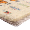 Handgeknoopt Perzisch Gabbeh tapijt met kattenmotieven - Crème, Wol