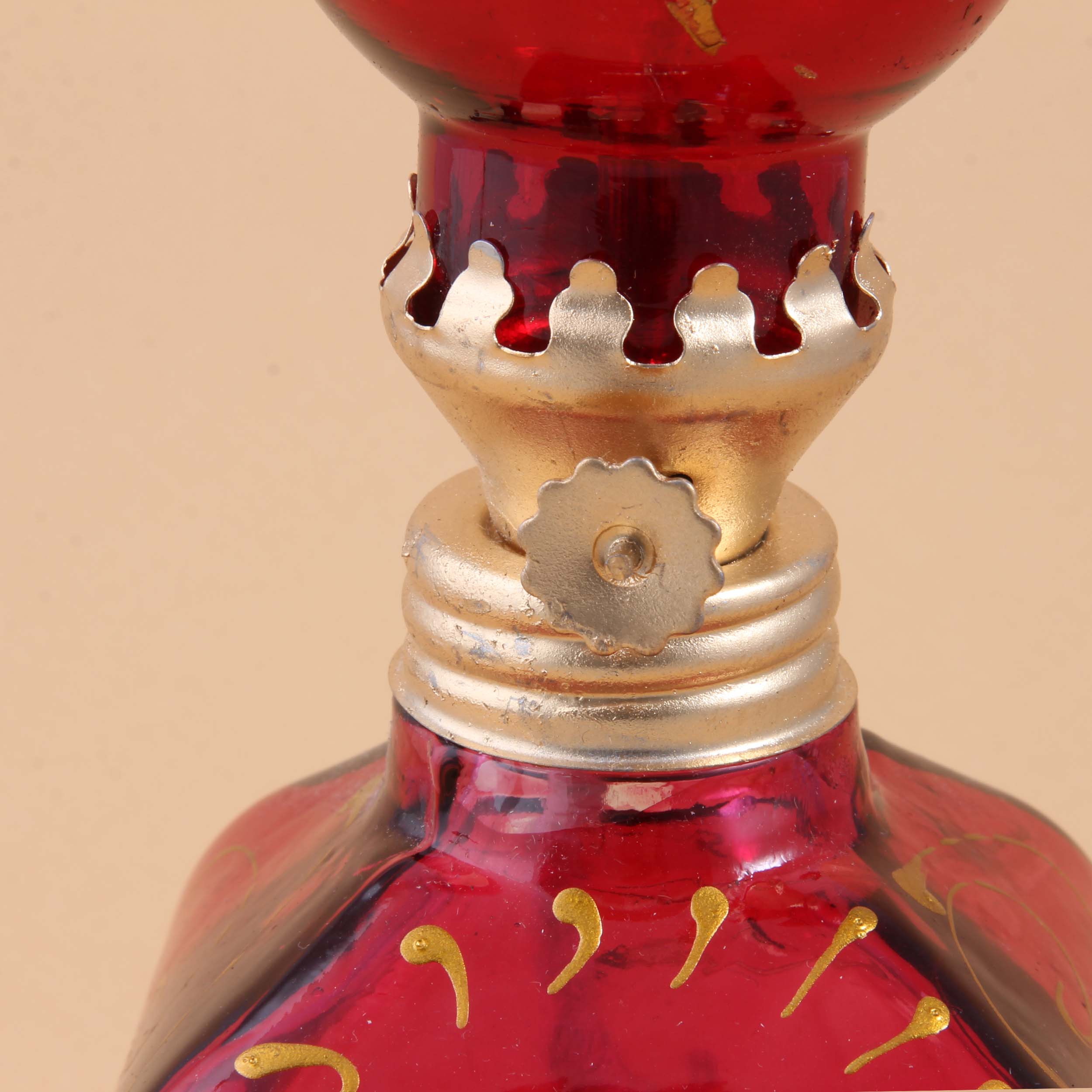 Perzische glazen petroleumlamp, Shah Abbasi decoratie