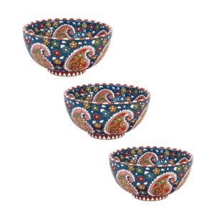 Persian Handicraft Artistic Pottery Decorative Bowl – Perfect for Gifting (Set of 3)