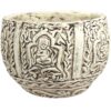 Persian Handcraft Artistic Pottery Bowl – Engraved Design in Gold