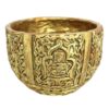 Persian Handcraft Artistic Pottery Bowl – Engraved Design in Gold