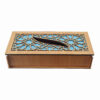 Houten Tissuedoos Overtrek met Geometrisch Ontwerp in Bruin