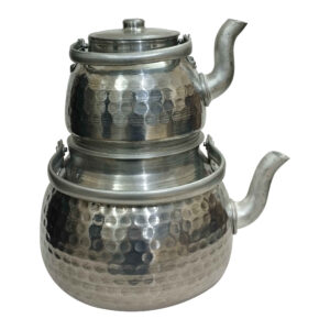 Perzische Metalen Dubbele Theepot – Duurzaam voor Exquise Theezetten