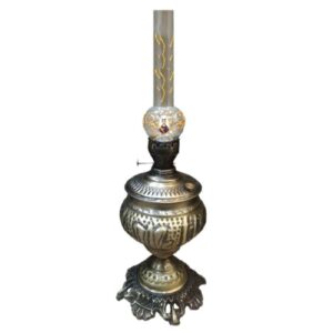 Perzische Metalen Petroleumlamp in Qajar Ontwerp – Antieke Verlichting voor Huisdecoratie