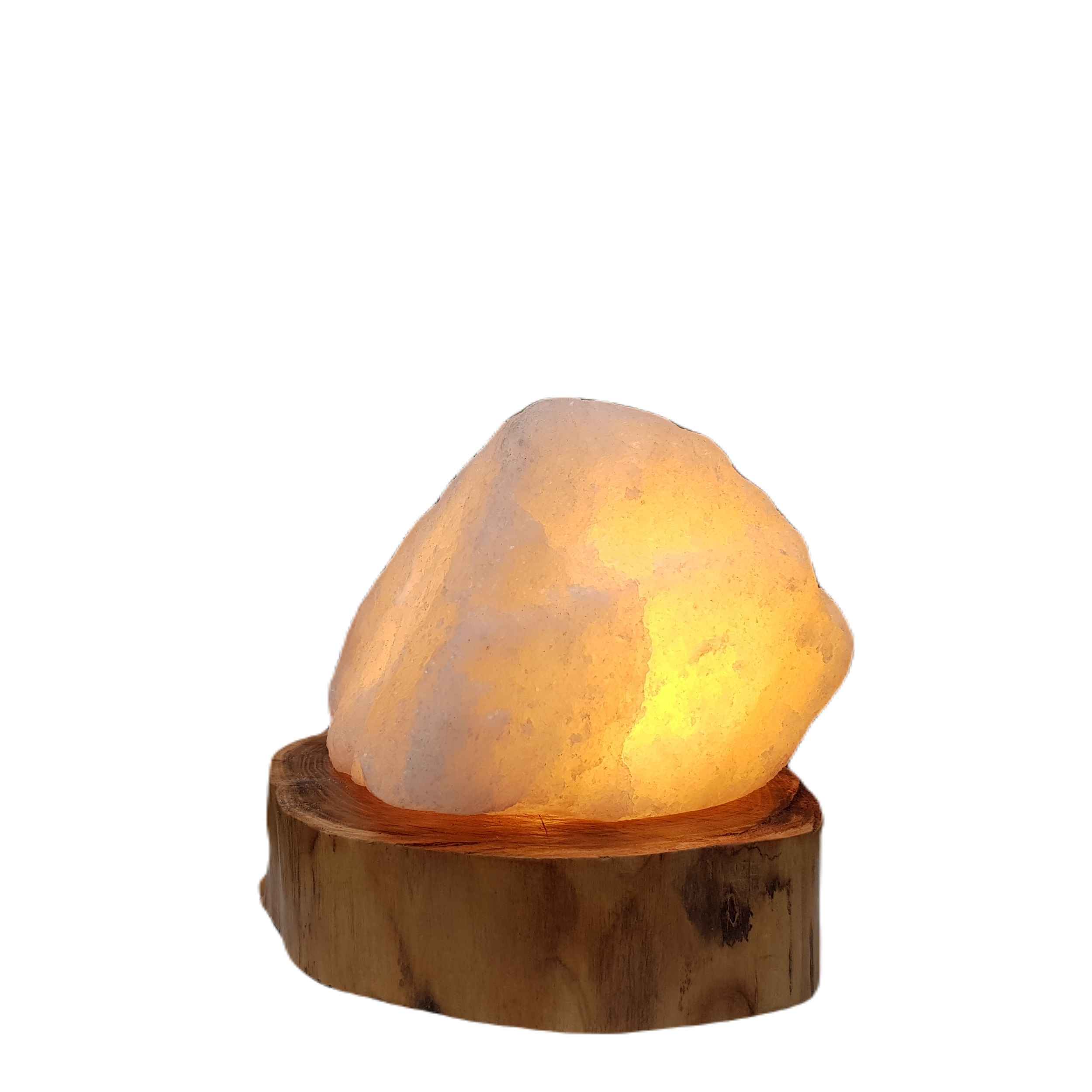 Perzische zoutlamp voor natuurlijke wellness – Verhoog uw ruimte met houten standaard