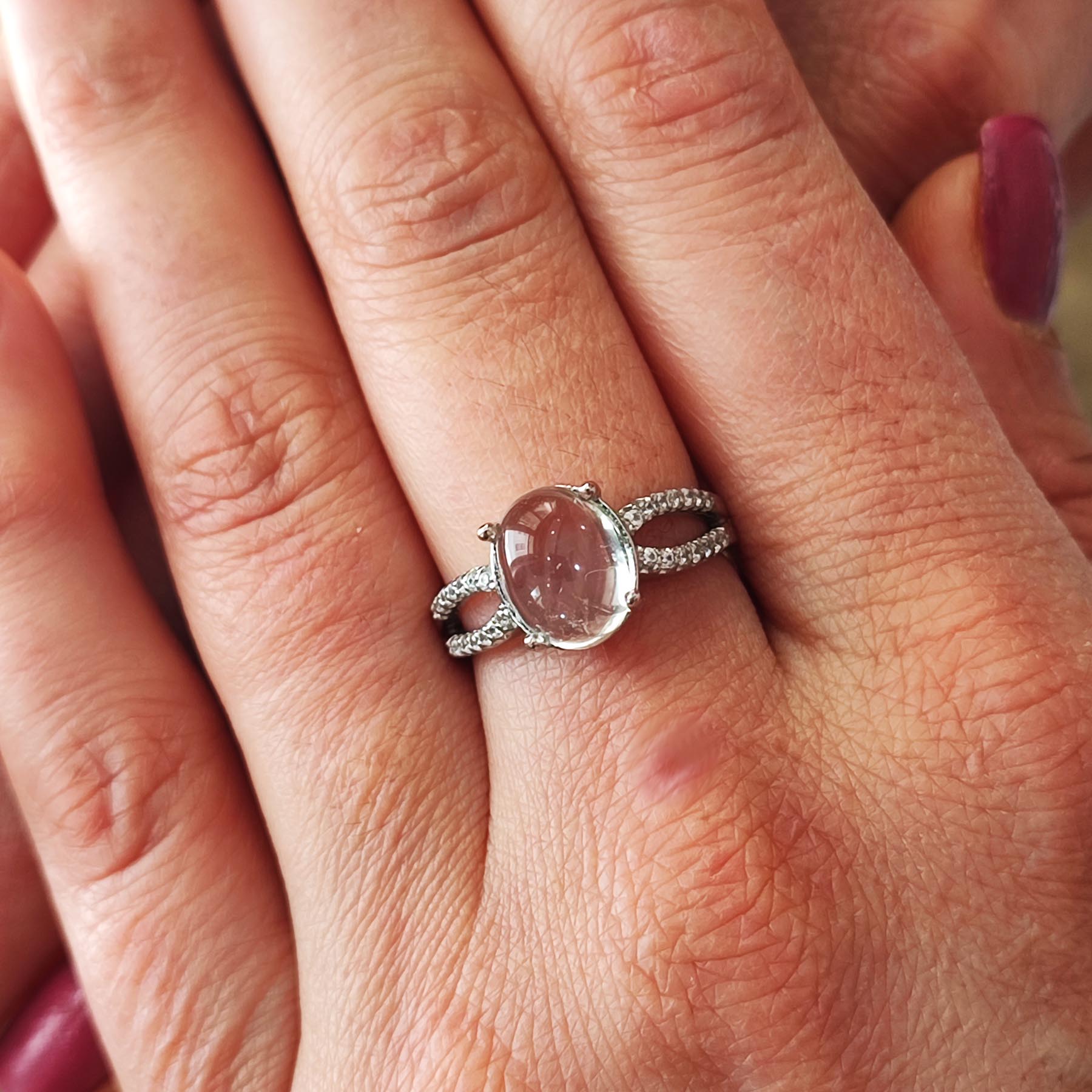 Perzische Damesring Zilver – Natuurlijke Agaat Edelsteen