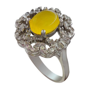 Perzische Damesring Zilver – Gele Agaat Sharf al-Shams