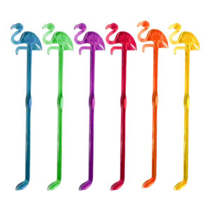 Plastic Barlepel – Perfect voor Roeren & Layeren met Flamingo Ontwerp (Set van 6)