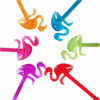 Plastic Barlepel – Perfect voor Roeren & Layeren met Flamingo Ontwerp (Set van 6)