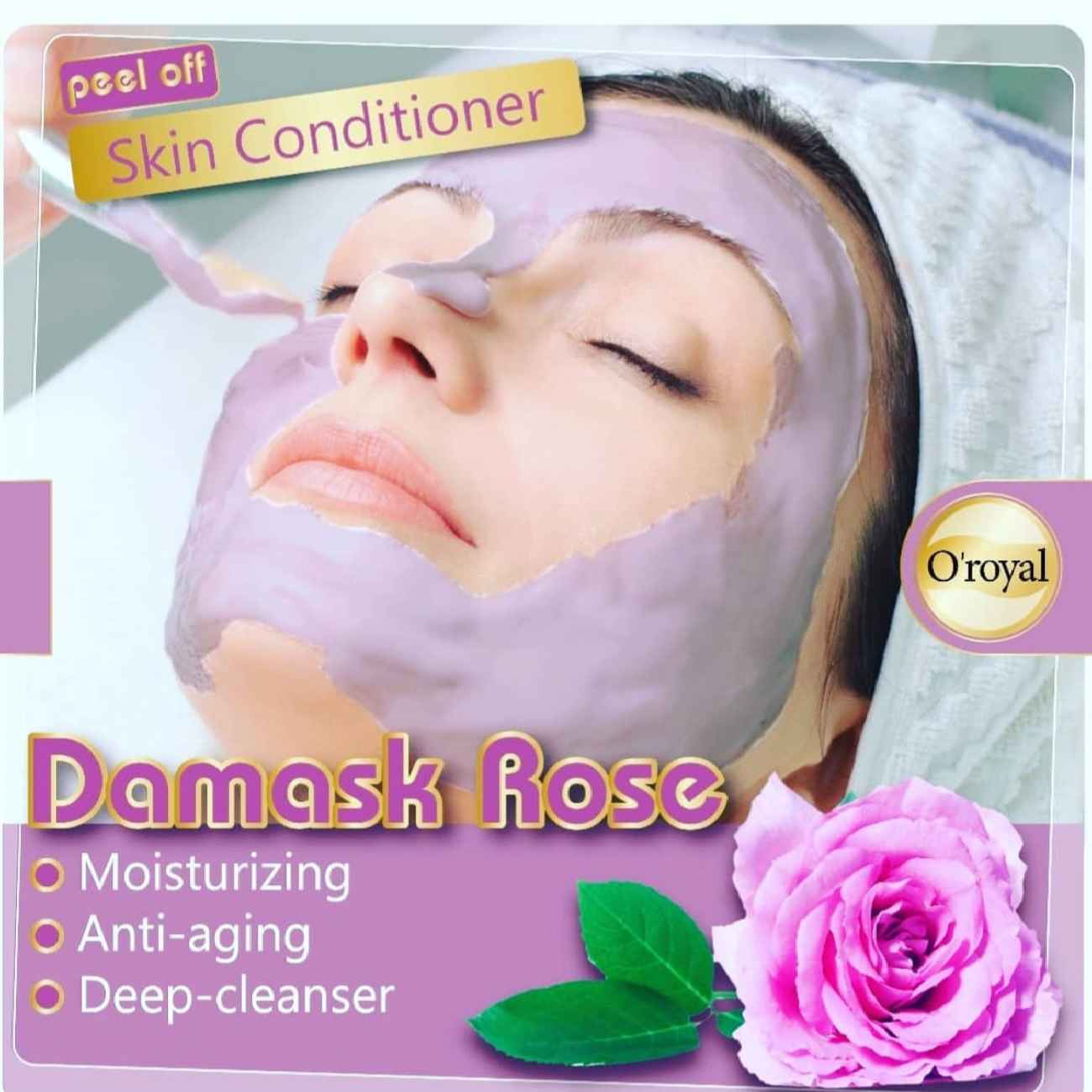 Damastroos Poeder Peel-Off Masker – Voorkomt Rimpels Geschikt voor Alle Huidtypes