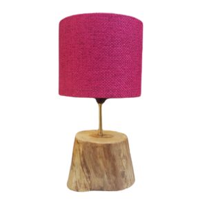 Unieke Rustieke Boomstam Lamp – Natuurlijk Design – Roze