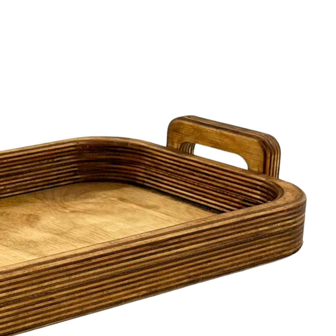 Rustiek houten dienblad met handgrepen – Minimalistisch door de natuur geïnspireerd dienblad