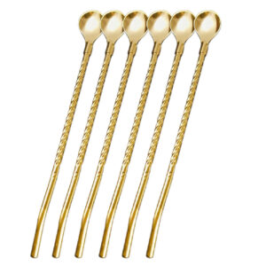 Gouden RVS Barlepel Set – 7 Stuks voor Cocktails & Siropen