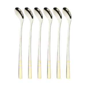 Set van 6 Stalen Barlepels – Zilverkleurig