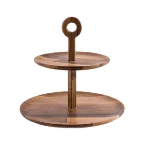 Tweelaagse Houten Serveerstandaard – AmaHome