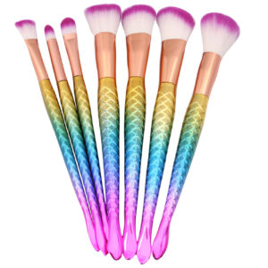 Eenhoorn-geïnspireerde Cosmetische Kwastenset – 7-delige Pastel Schoonheidstools