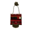 Unieke geborduurde ketting met metalen ketting – Perzisch Rood