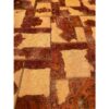 Vintage Patchwork Tapijt Baksteenrood – Geometrisch Wol