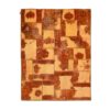 Vintage Patchwork Tapijt Baksteenrood – Geometrisch Wol
