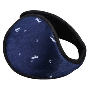 Winteroorwarmers – Navy Blauw met Kattenmotief