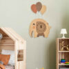 Houten Kinderkamer Wandklok met Olifantontwerp