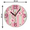 Houten Kinderkamer Wandklok met Bloemenontwerp