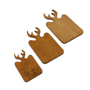 Houten serveer- & snijplankenset met hertengeweidesign – Set van 3