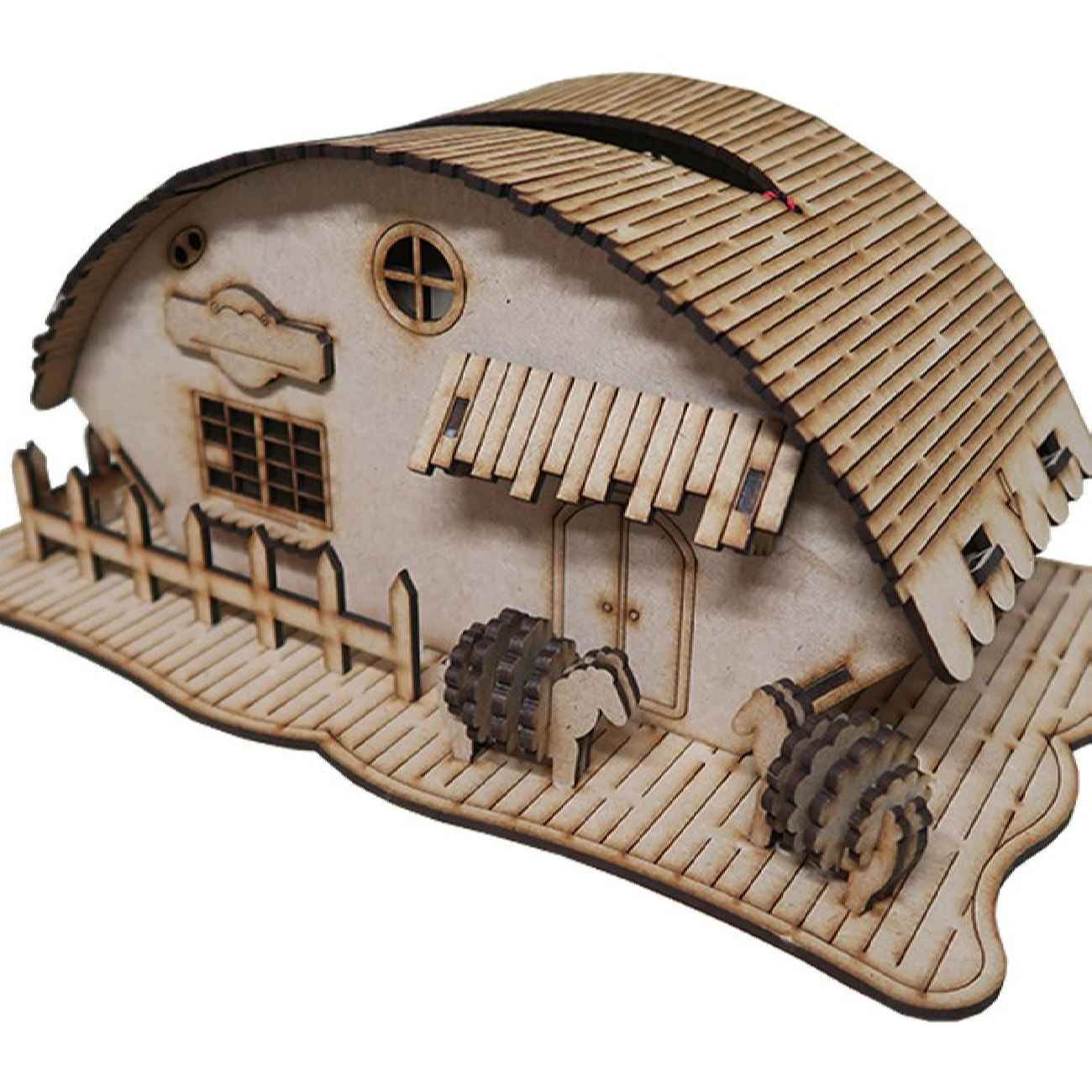 Houten Tissueboxhoes in Huisje-stijl – Elegant & Duurzaam