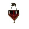 Geweven geborduurde ketting met metalen ketting en symbolische details