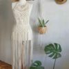Handgemaakte Boho Macramé Jurk – Cream