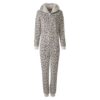Dames Casual Jumpsuit – Luipaard Lichtgrijs