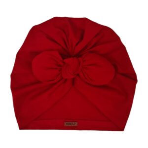 Baby Tulband – Rood Rayon Stof (6-12 Maanden)