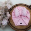 Baby Tulband – Roze met Strik Stijl