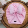 Baby Tulband – Roze met Strik Stijl