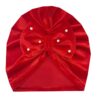 Baby Tulband – Rood met Strik & Parel Model
